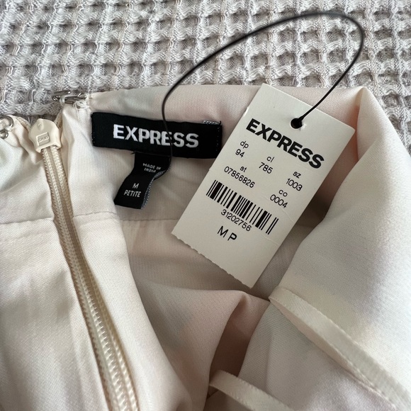 Express Floral Satin Twist Waist Hi-Lo Midi Dress - Picture 6 of 6